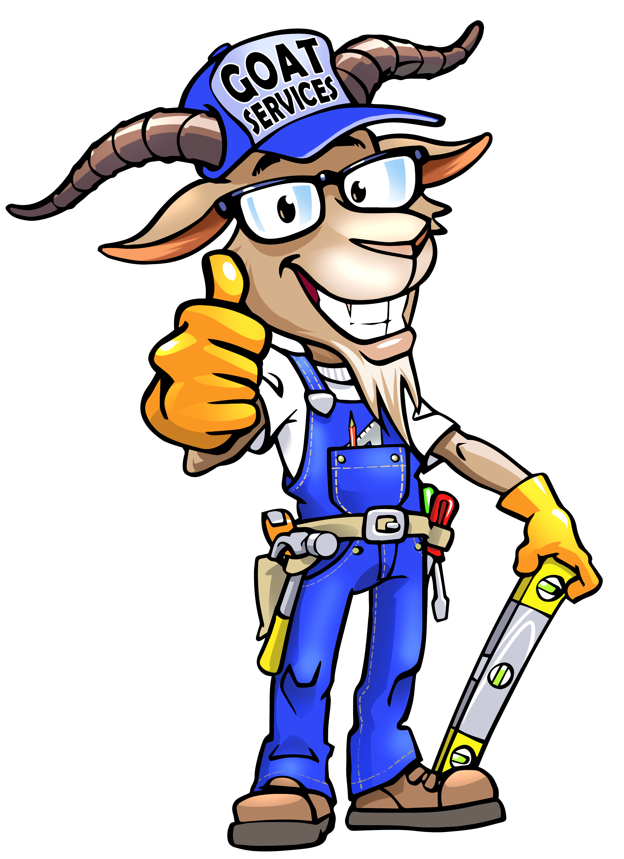 GOAT Mascot with tools